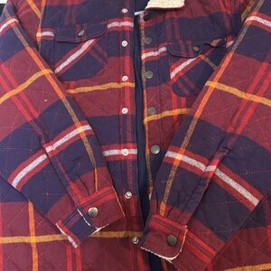Cat & Jack Red and Navy Plaid Kids Jacket